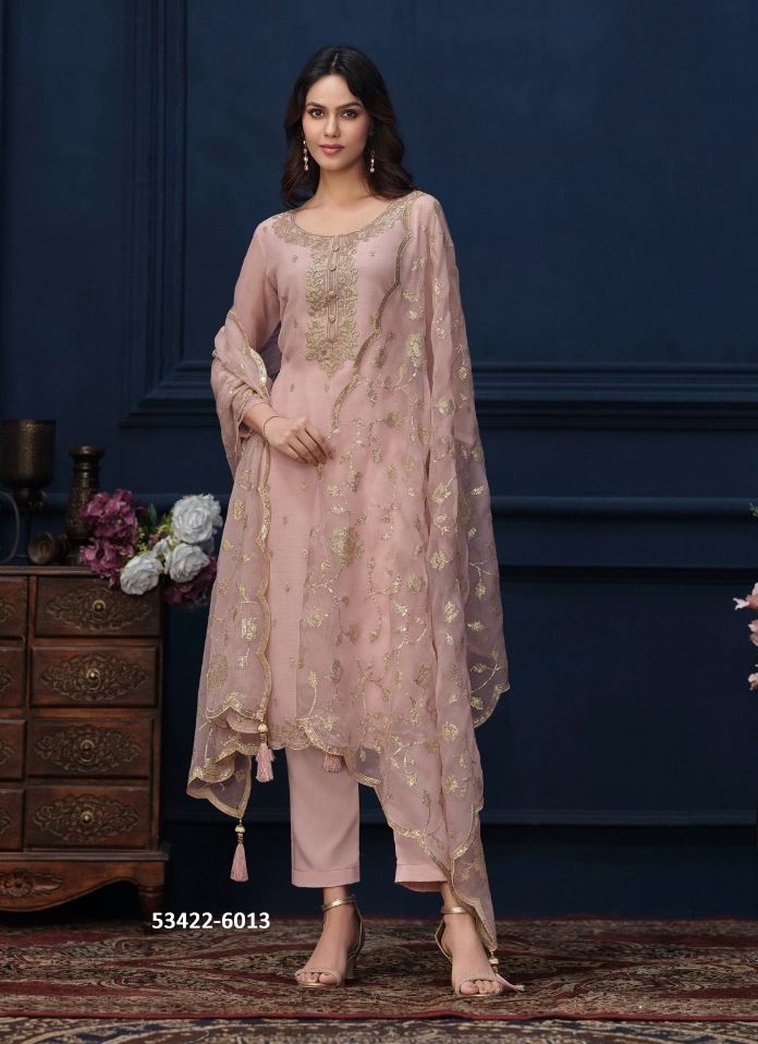 ADIRYA - CATALOG # 53422 (SET OF 6 SEMI-STITCHED SUITS)