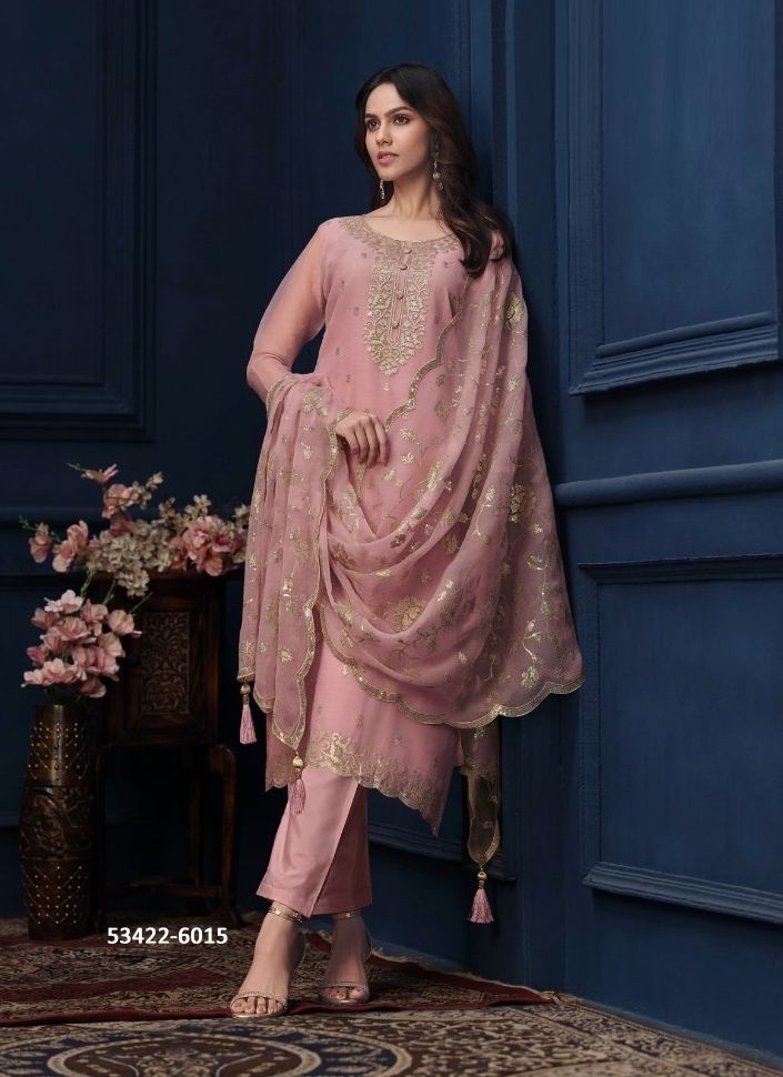 ADIRYA - CATALOG # 53422 (SET OF 6 SEMI-STITCHED SUITS)