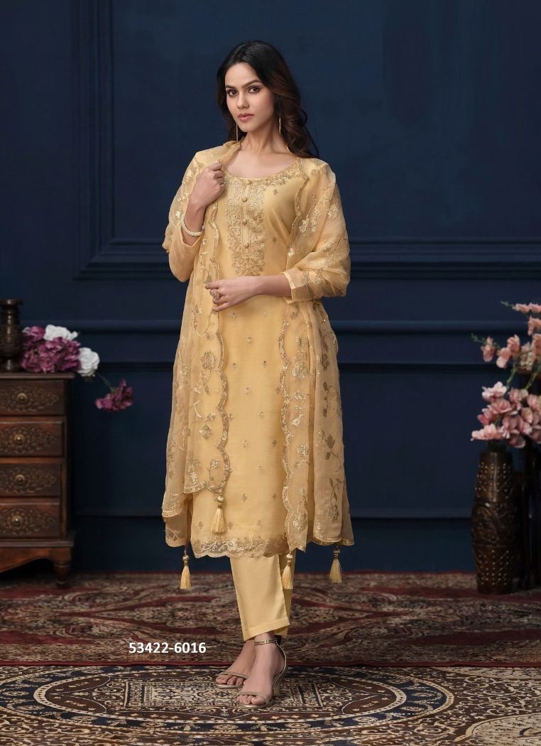 ADIRYA - CATALOG # 53422 (SET OF 6 SEMI-STITCHED SUITS)