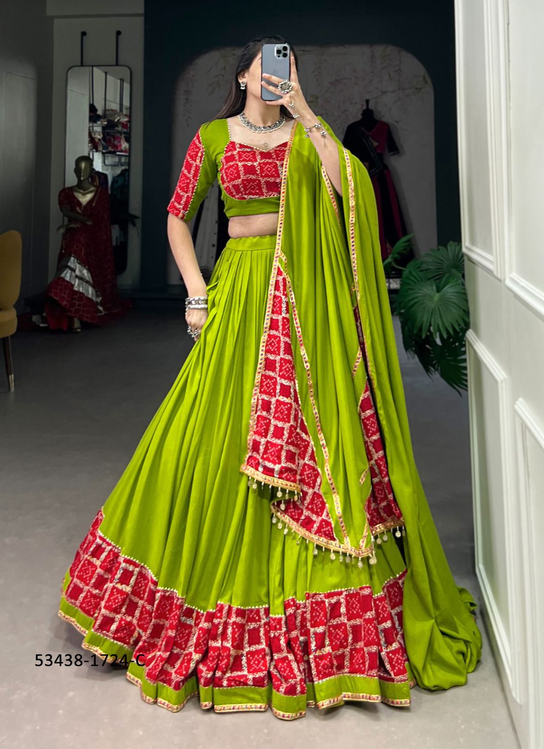 COLORS OF 1724 - CATALOG # 53438 (SET OF 4 READYMADE LEHENGAS) COLORS OF 1724 - CATALOG # 53438 (SET OF 4 READYMADE LEHENGAS)