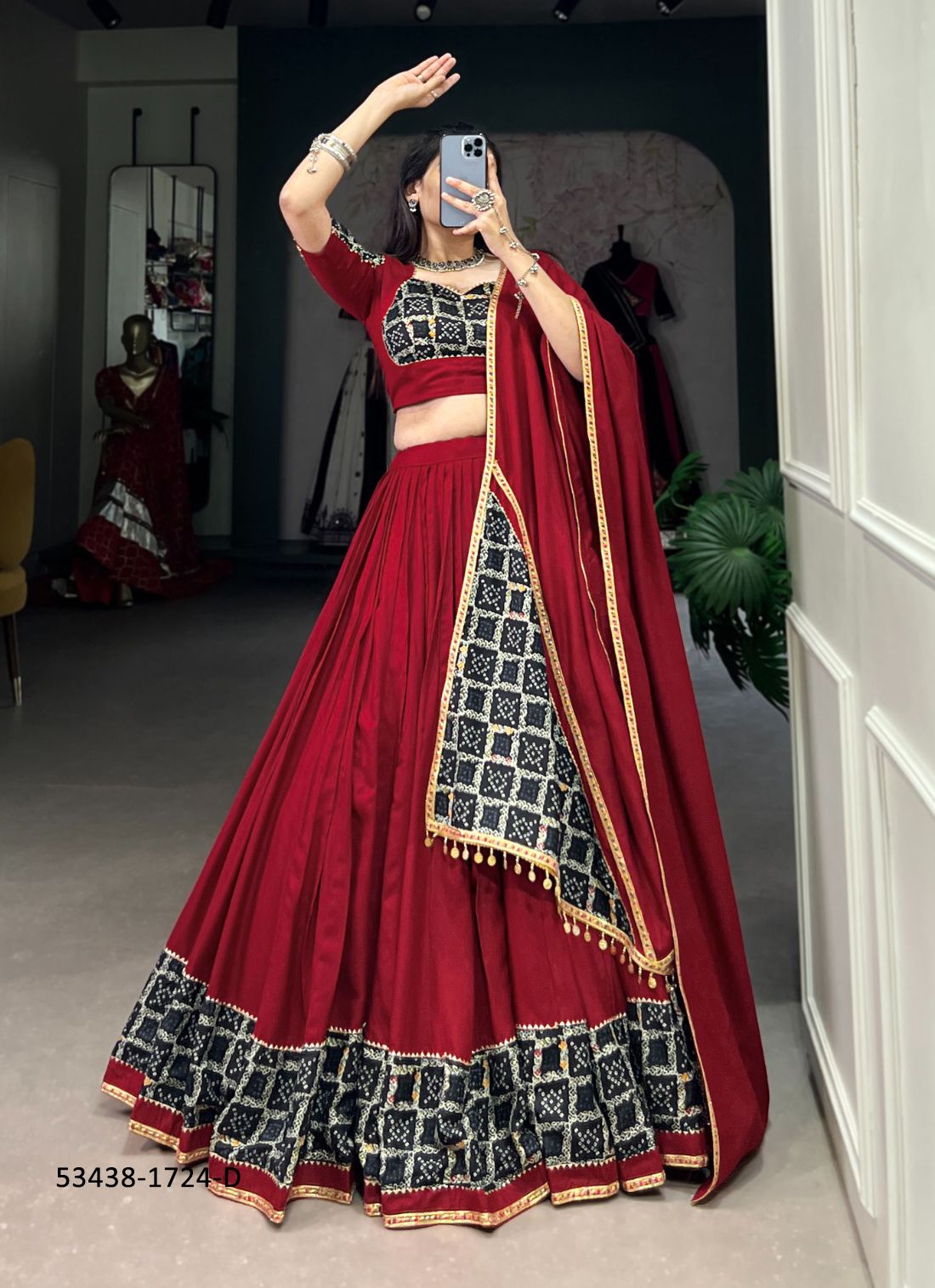 COLORS OF 1724 - CATALOG # 53438 (SET OF 4 READYMADE LEHENGAS) COLORS OF 1724 - CATALOG # 53438 (SET OF 4 READYMADE LEHENGAS)