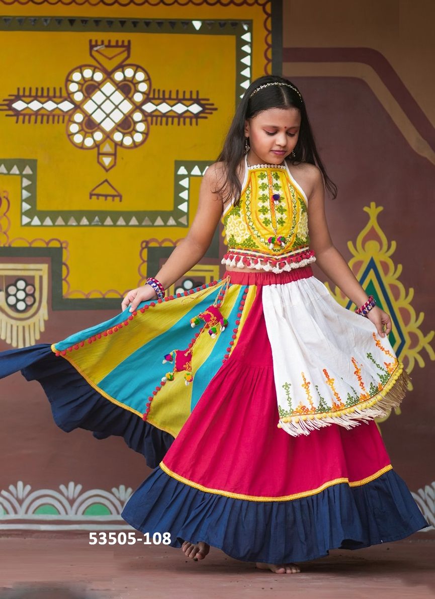 NAVRATRI KIDS KEDIA SET - CATALOG # 53505 (SET OF 17 READYMADE LEHENGAS)