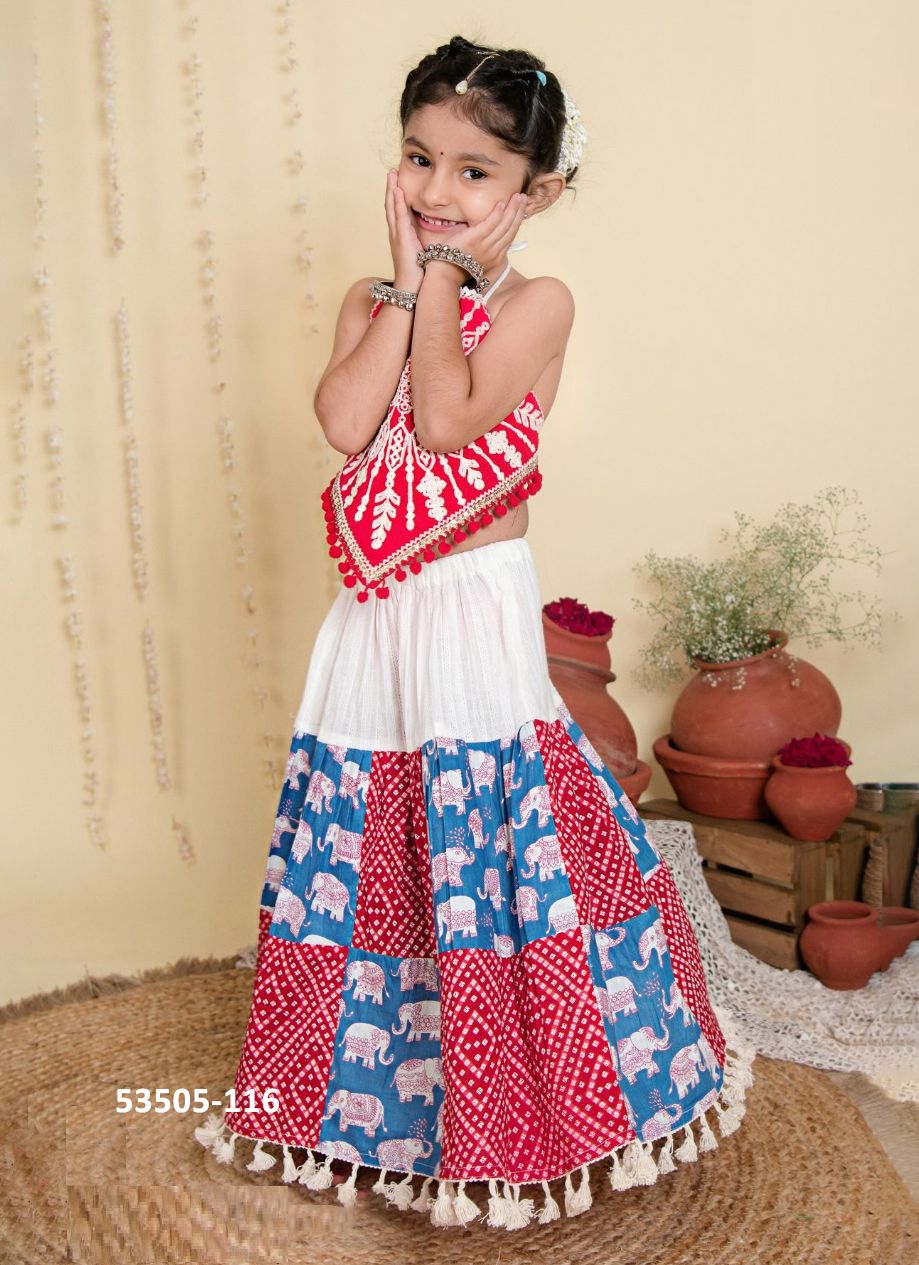NAVRATRI KIDS KEDIA SET - CATALOG # 53505 (SET OF 17 READYMADE LEHENGAS)