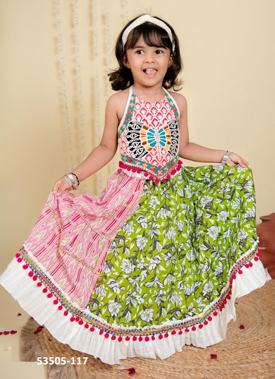 NAVRATRI KIDS KEDIA SET - CATALOG # 53505 (SET OF 17 READYMADE LEHENGAS)