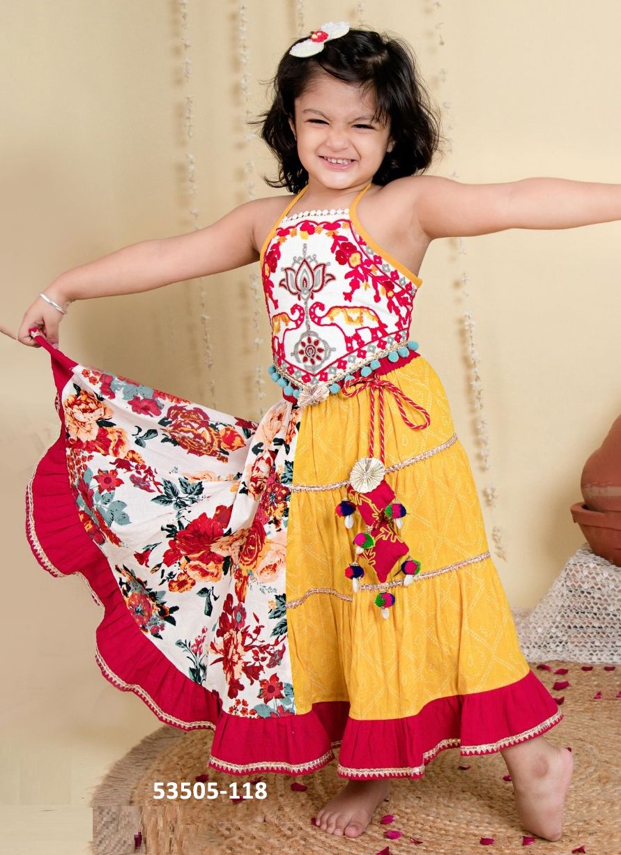 NAVRATRI KIDS KEDIA SET - CATALOG # 53505 (SET OF 17 READYMADE LEHENGAS)