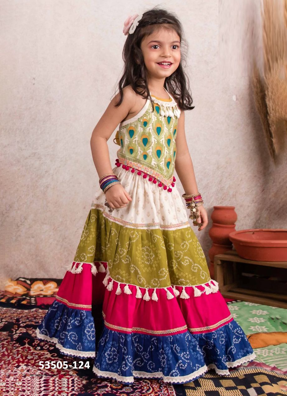 NAVRATRI KIDS KEDIA SET - CATALOG # 53505 (SET OF 17 READYMADE LEHENGAS)