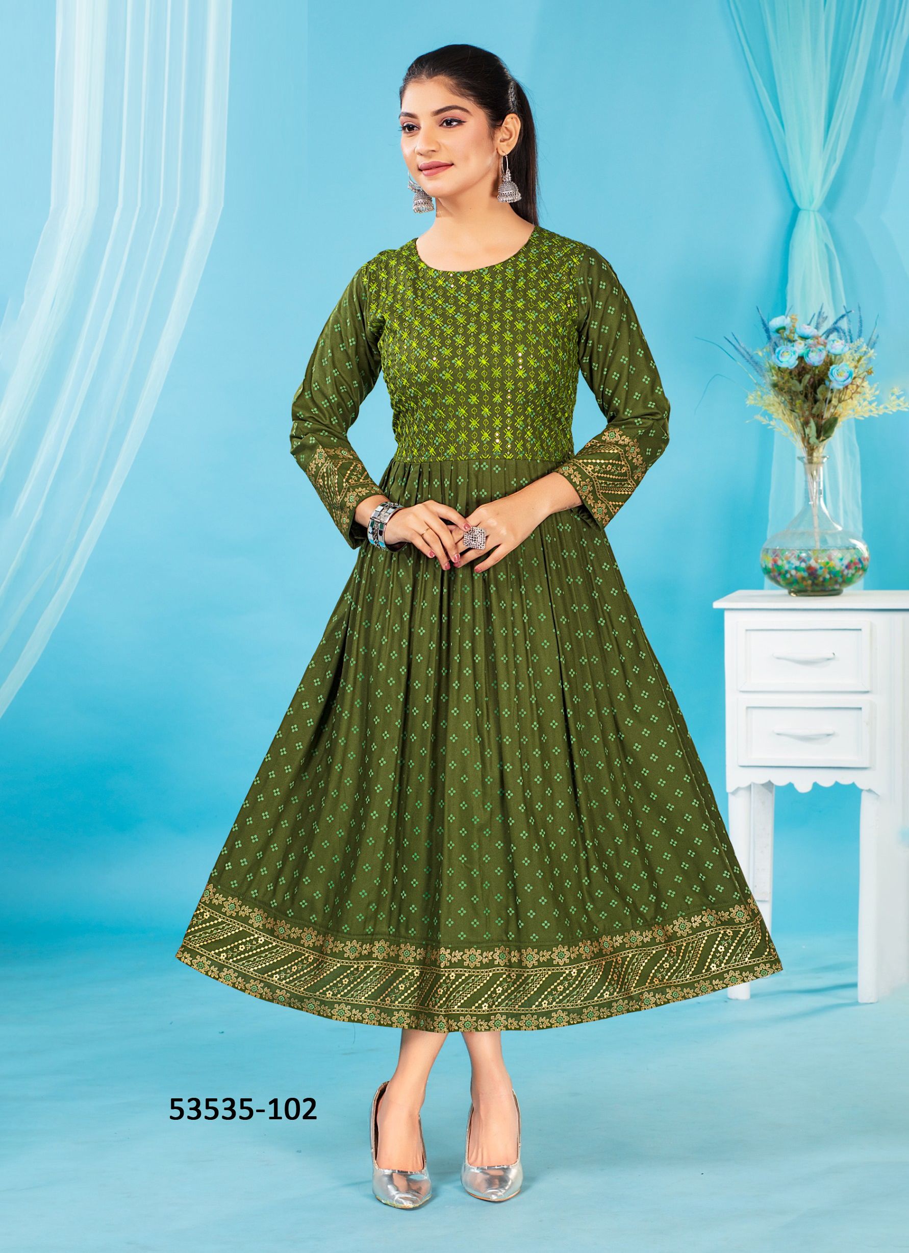 SELINE - CATALOG # 53535 (SET OF 6 READYMADE KURTIS)
