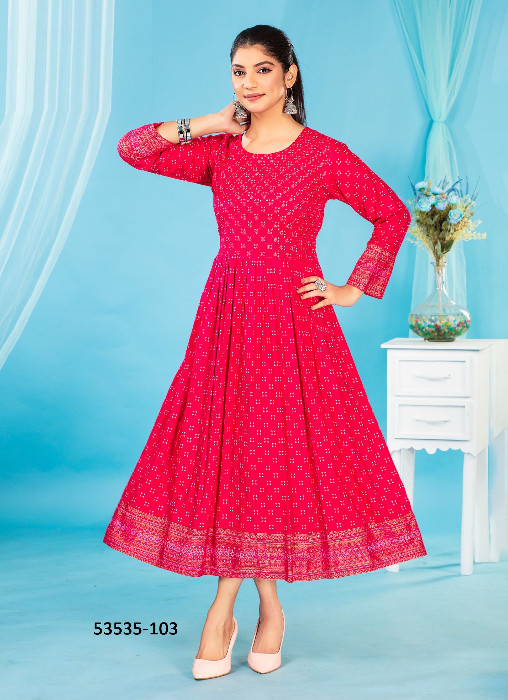 SELINE - CATALOG # 53535 (SET OF 6 READYMADE KURTIS)