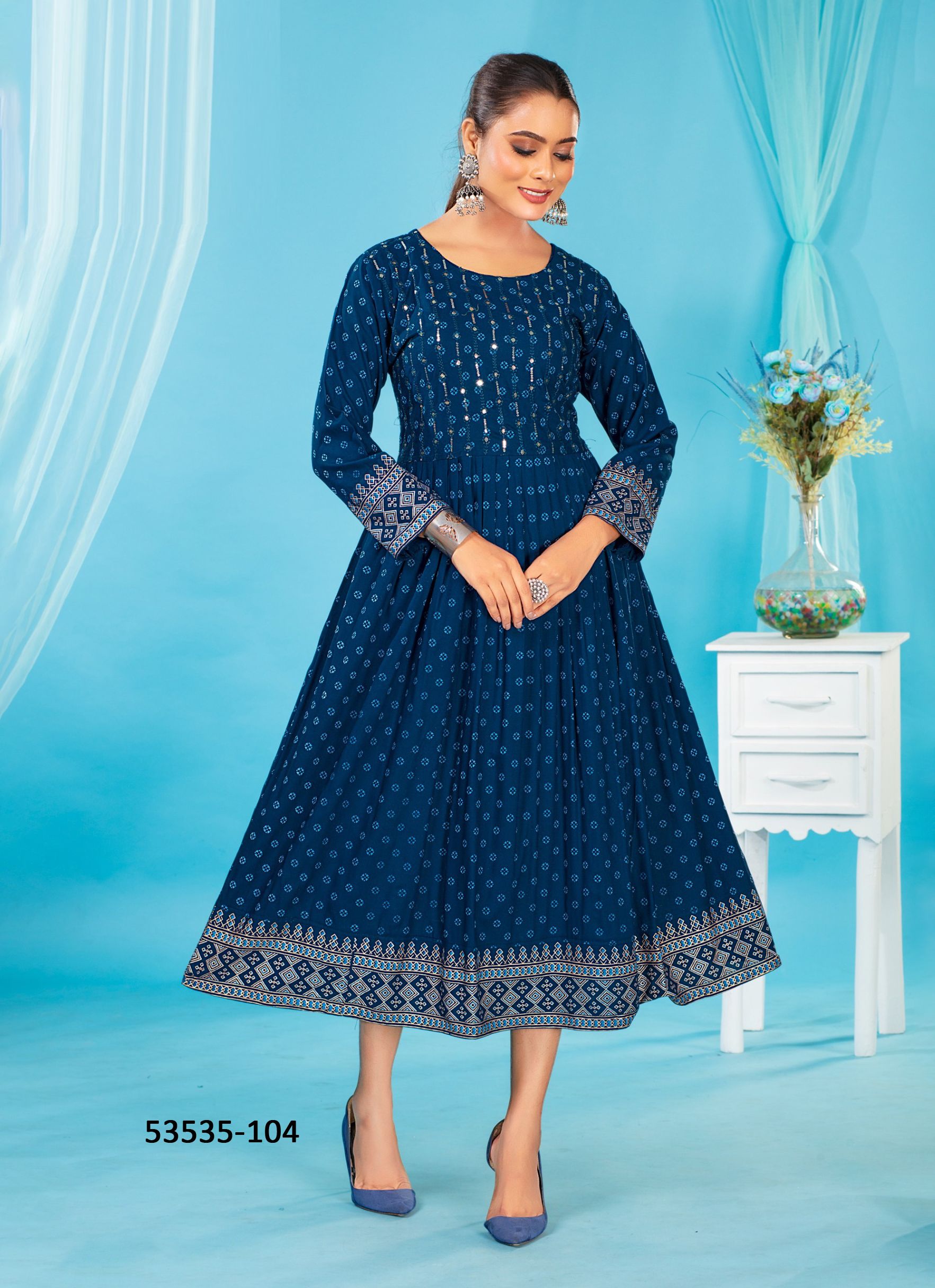 SELINE - CATALOG # 53535 (SET OF 6 READYMADE KURTIS)