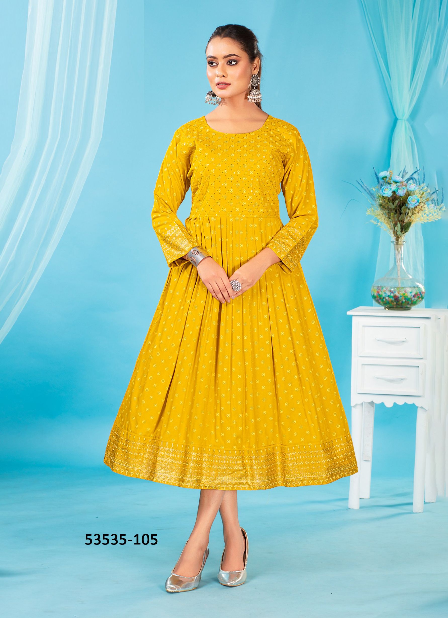 SELINE - CATALOG # 53535 (SET OF 6 READYMADE KURTIS)