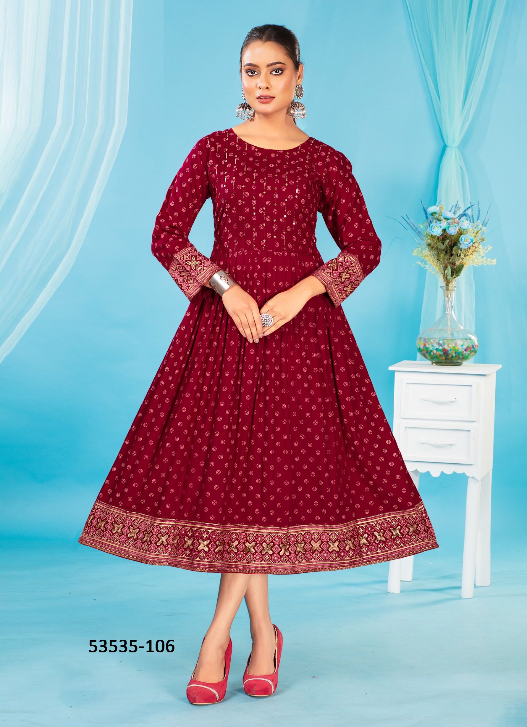 SELINE - CATALOG # 53535 (SET OF 6 READYMADE KURTIS)