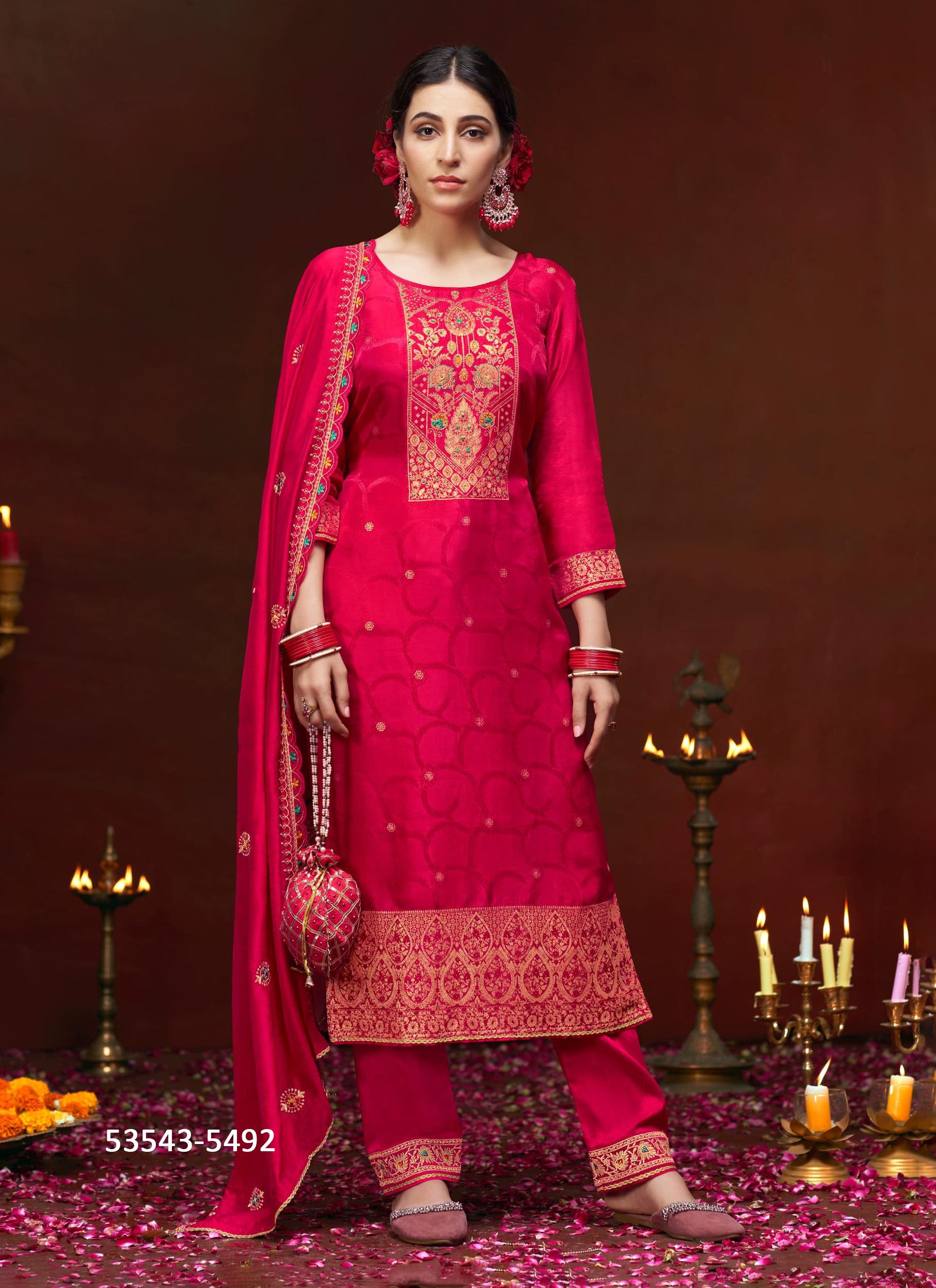 UTSAV - CATALOG # 53543 (SET OF 4 READYMADE SUITS)