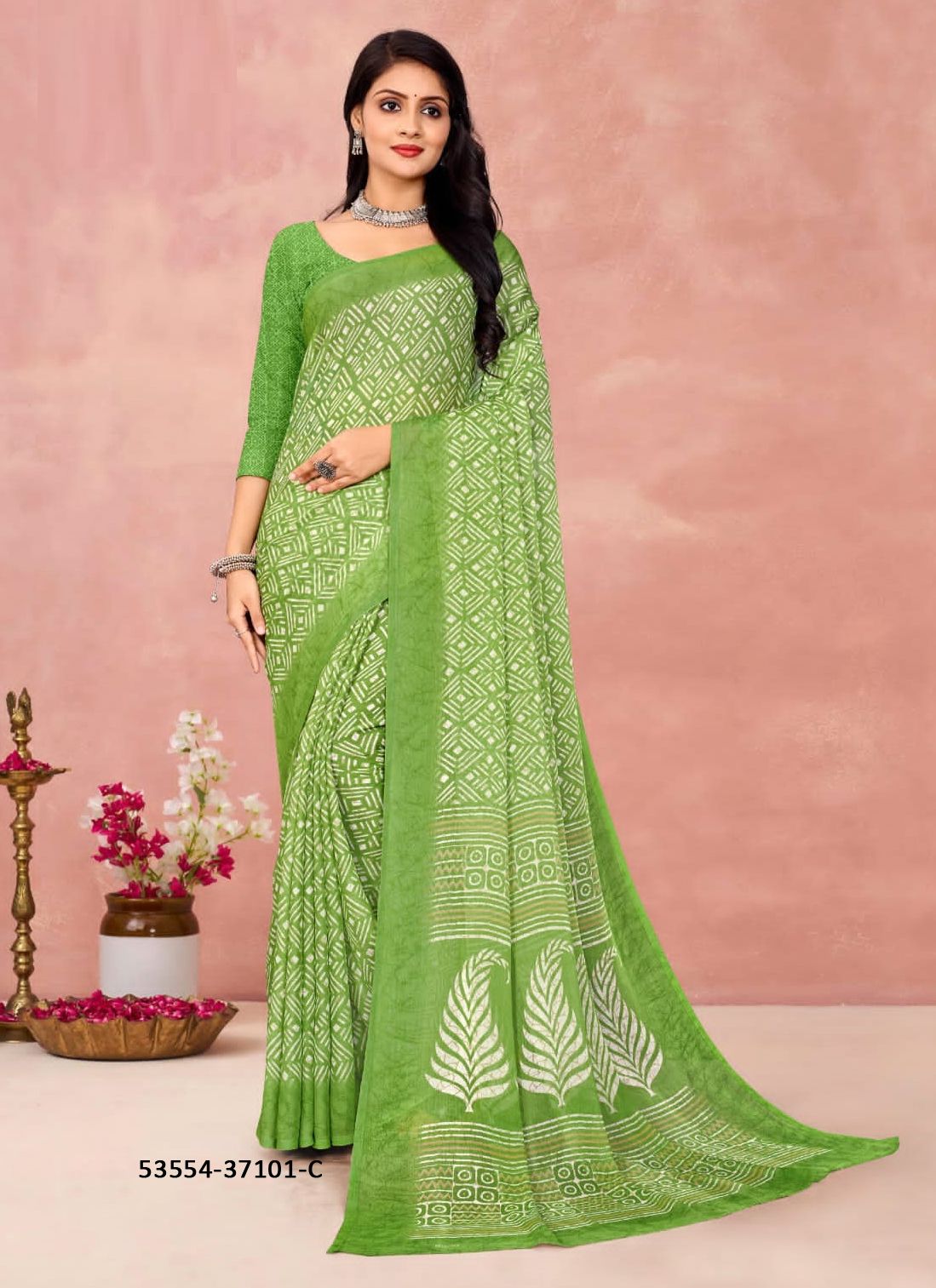 STAR CHIFFON 175 - CATALOG # 53554 (SET OF 12 SAREES)