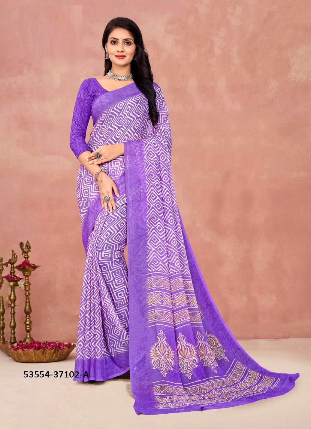 STAR CHIFFON 175 - CATALOG # 53554 (SET OF 12 SAREES)