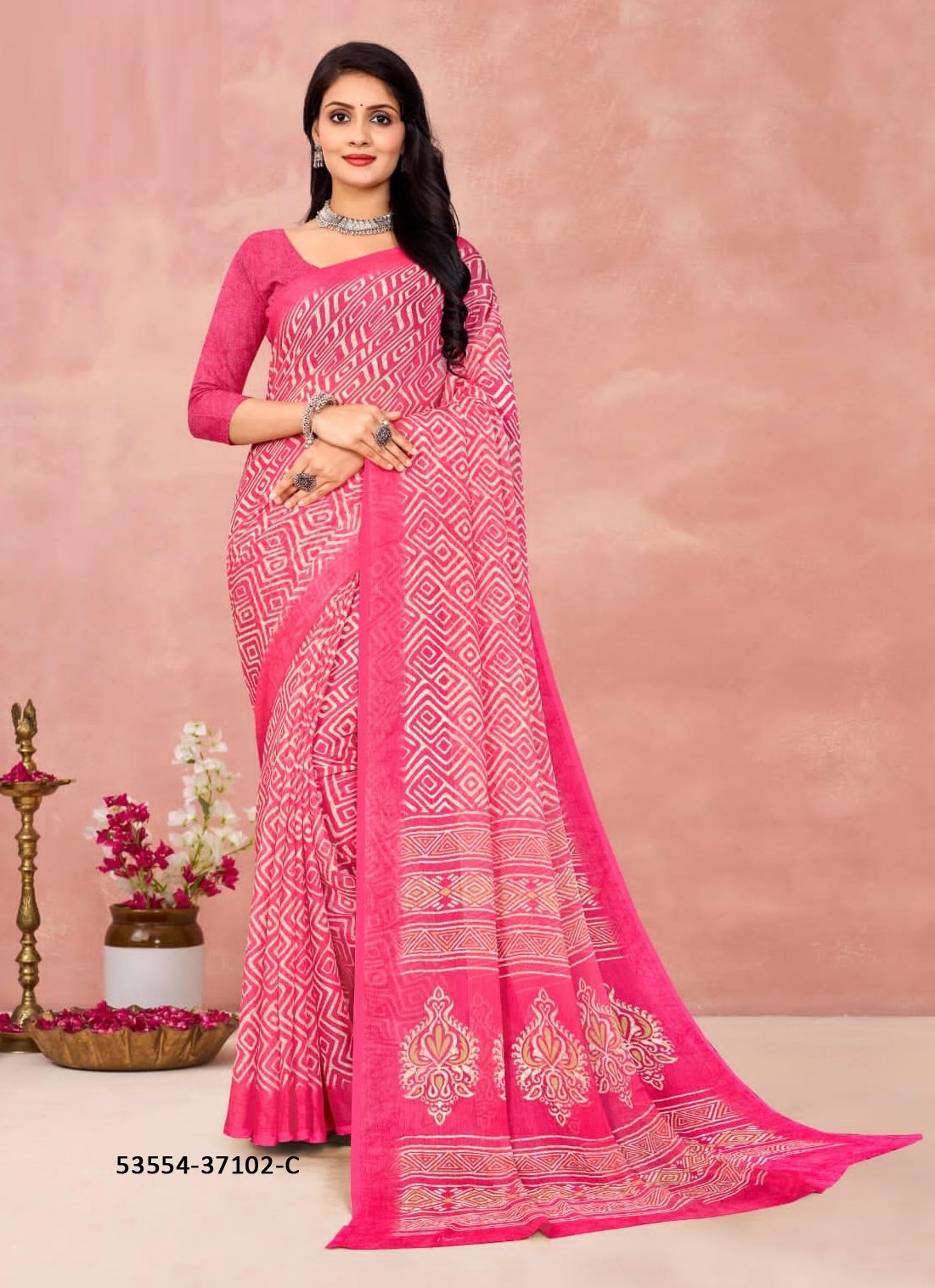 STAR CHIFFON 175 - CATALOG # 53554 (SET OF 12 SAREES)