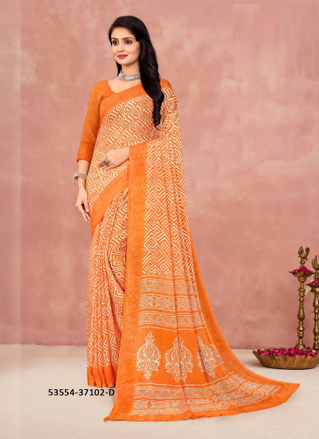 STAR CHIFFON 175 - CATALOG # 53554 (SET OF 12 SAREES)