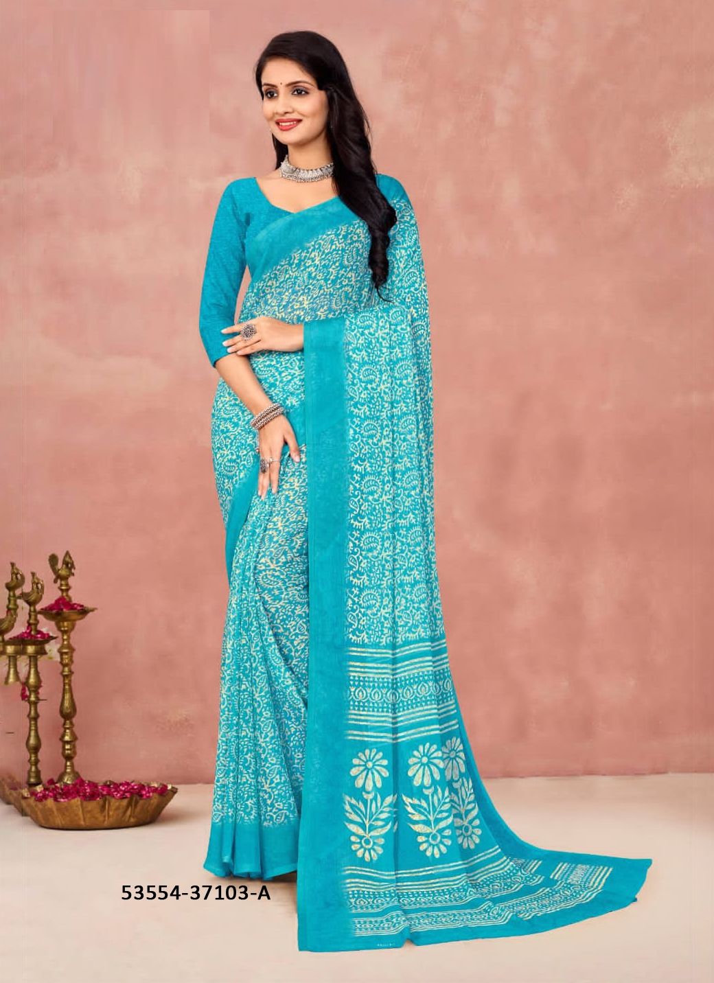 STAR CHIFFON 175 - CATALOG # 53554 (SET OF 12 SAREES)