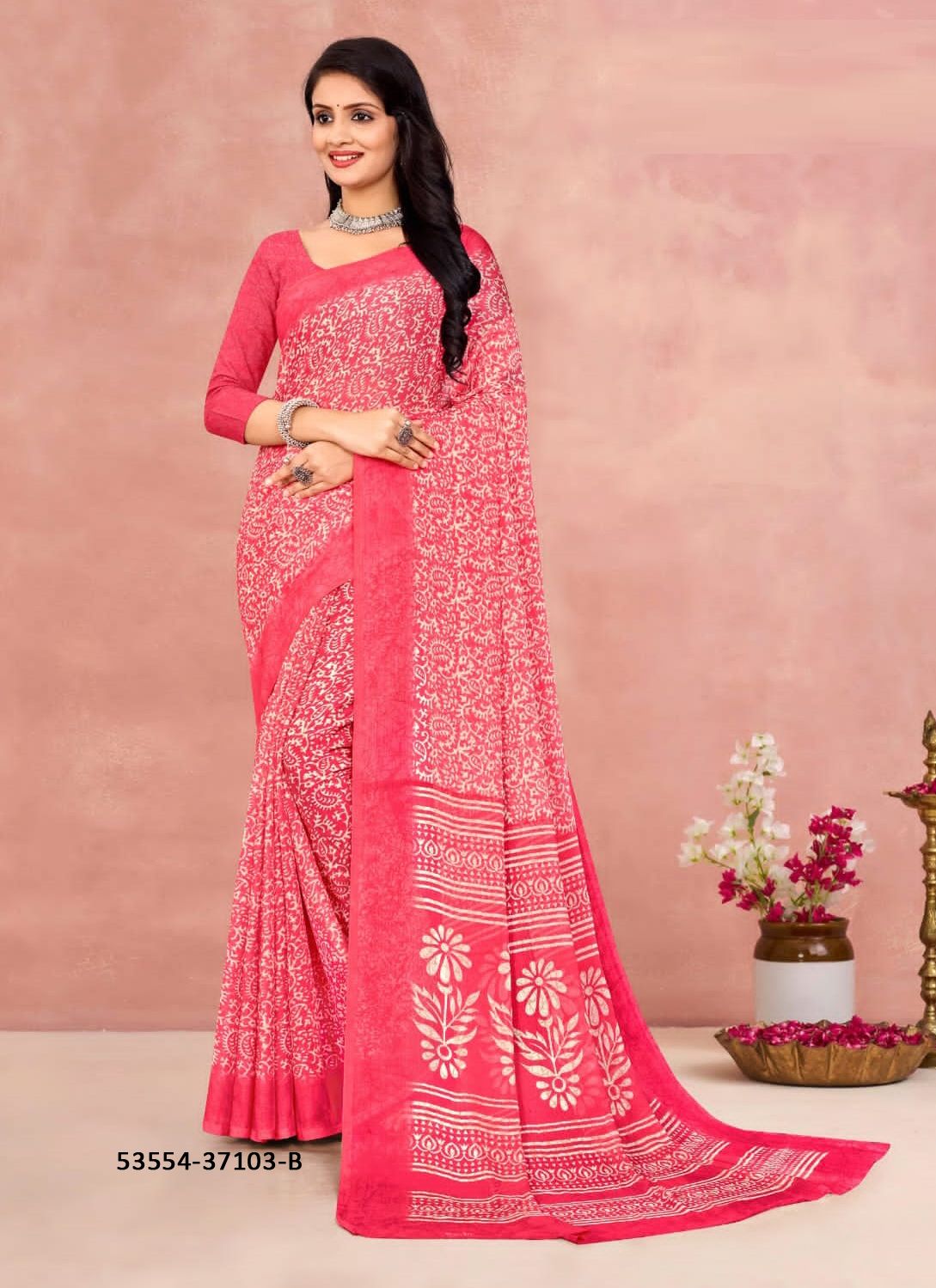 STAR CHIFFON 175 - CATALOG # 53554 (SET OF 12 SAREES)