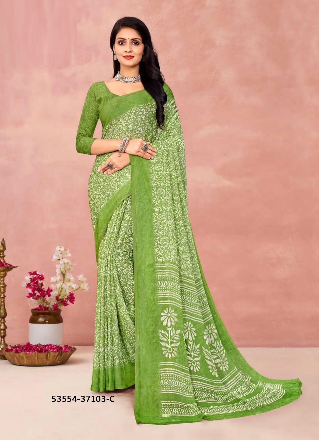 STAR CHIFFON 175 - CATALOG # 53554 (SET OF 12 SAREES)