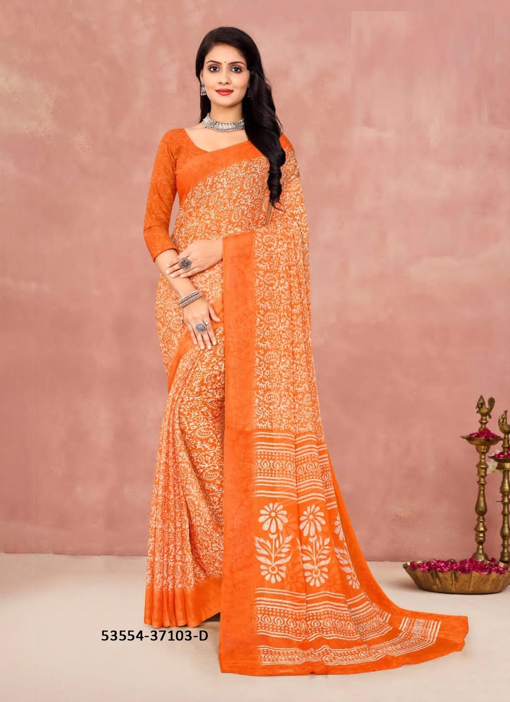 STAR CHIFFON 175 - CATALOG # 53554 (SET OF 12 SAREES)