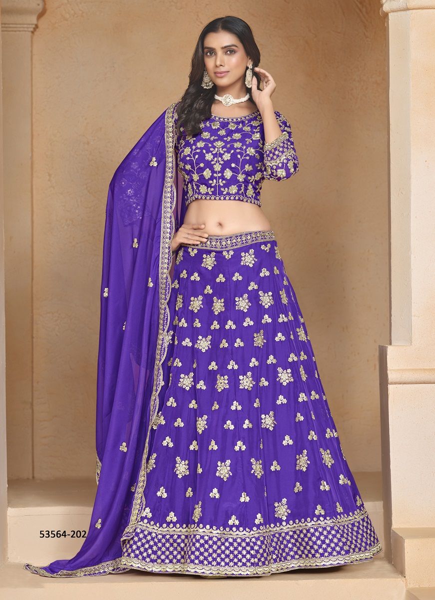 MEHWISH 2 - CATALOG # 53564 (SET OF 4 READYMADE LEHENGAS)