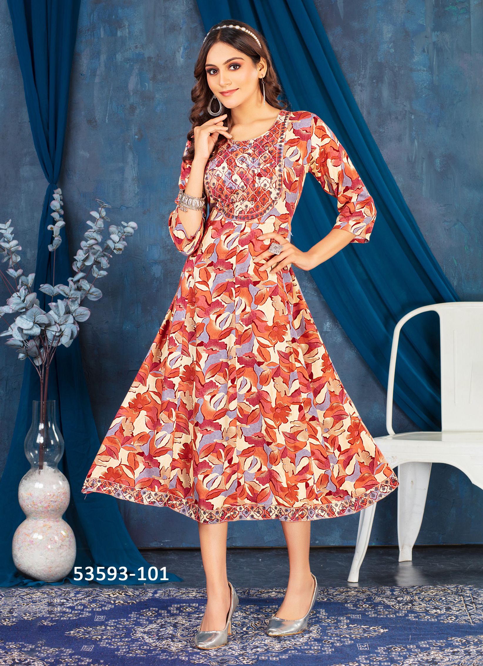 KIRTI - CATALOG # 53593 (SET OF 6 READYMADE KURTIS) KIRTI - CATALOG # 53593 (SET OF 6 READYMADE KURTIS)