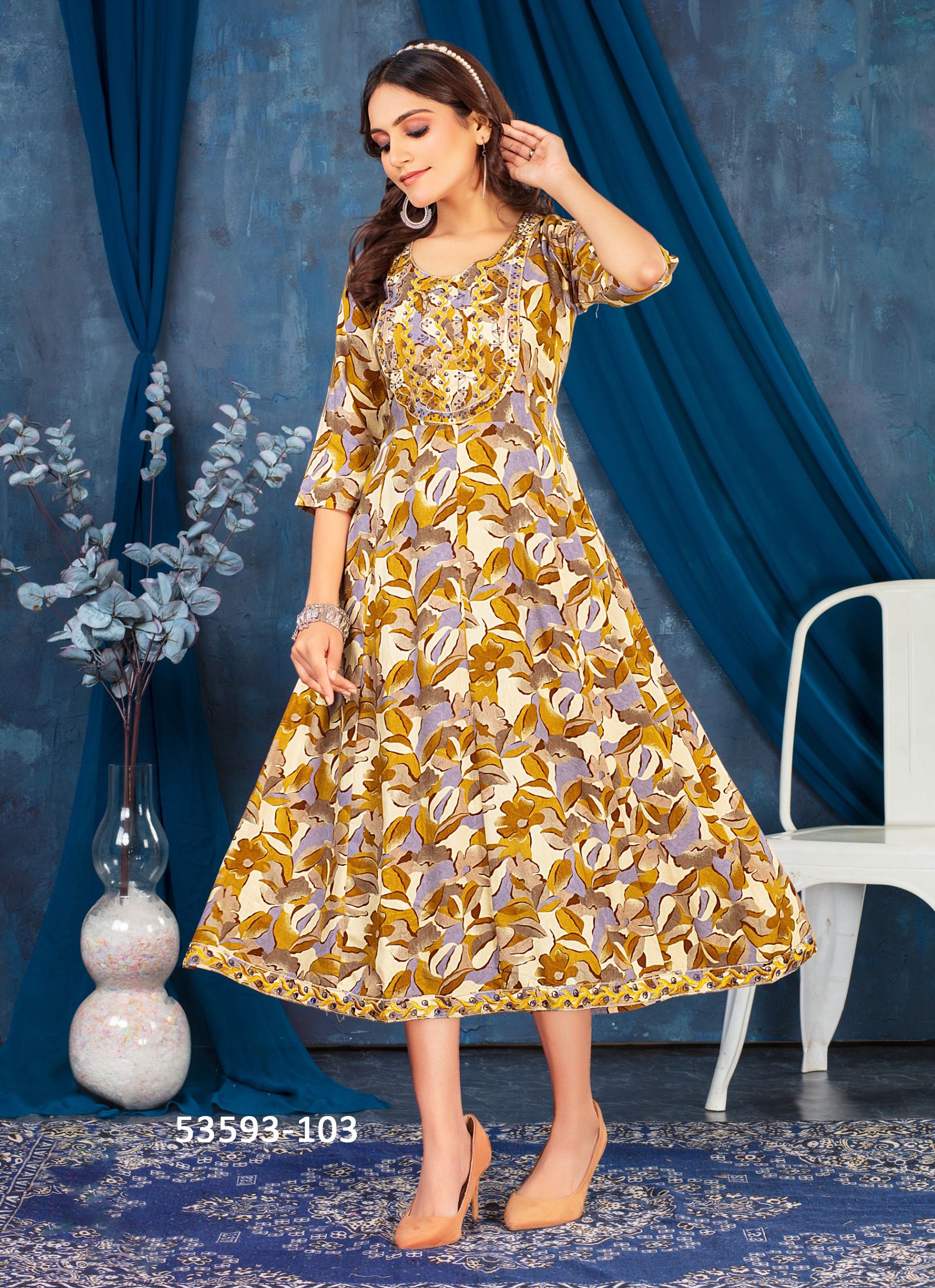 KIRTI - CATALOG # 53593 (SET OF 6 READYMADE KURTIS) KIRTI - CATALOG # 53593 (SET OF 6 READYMADE KURTIS)