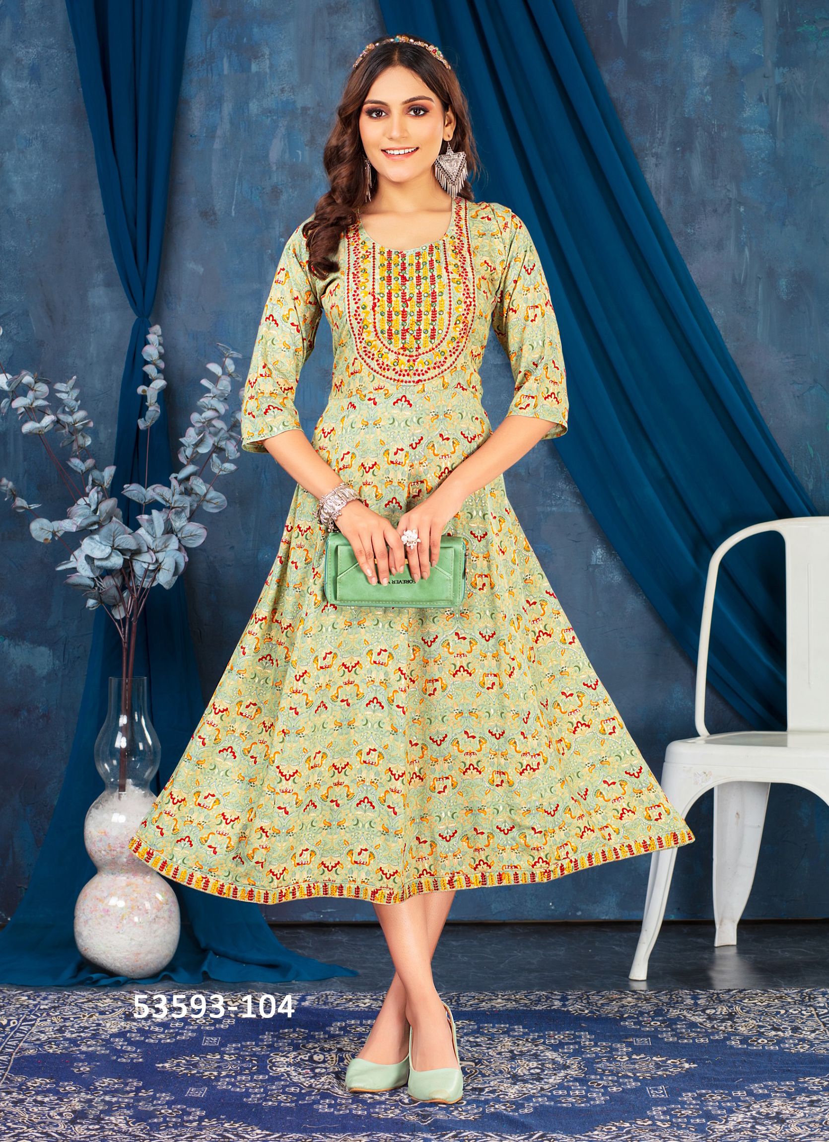 KIRTI - CATALOG # 53593 (SET OF 6 READYMADE KURTIS) KIRTI - CATALOG # 53593 (SET OF 6 READYMADE KURTIS)