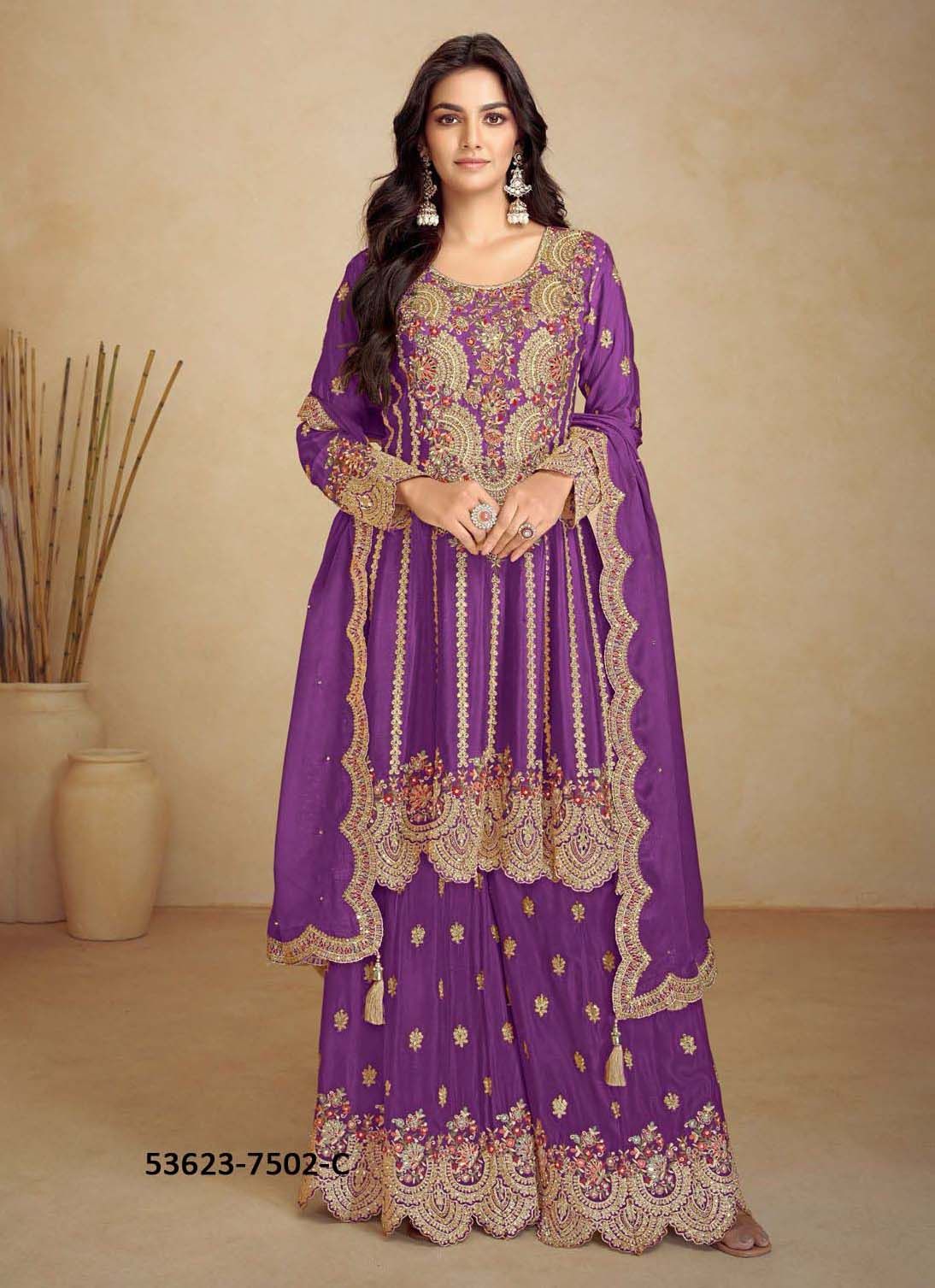 JALWA - CATALOG # 53623 (SET OF 5 READYMADE SUITS)