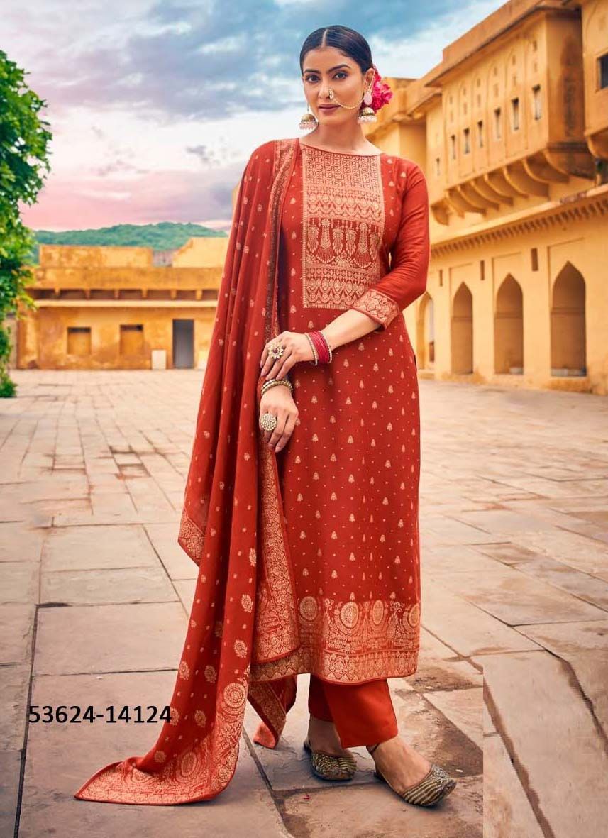 MAHARAJA - CATALOG # 53624 (SET OF 6 SEMI-STITCHED SUITS)