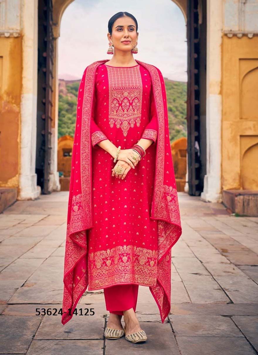 MAHARAJA - CATALOG # 53624 (SET OF 6 SEMI-STITCHED SUITS)