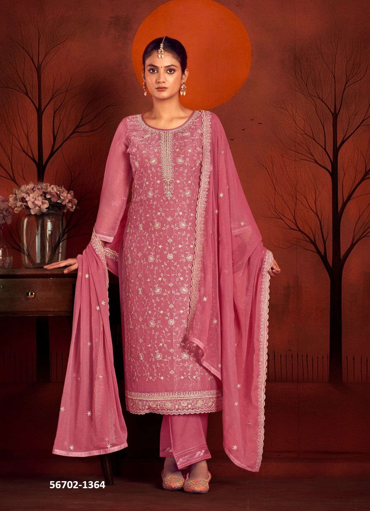 KUNDAN - CATALOG # 56702 (SET OF 4 SEMI-STITCHED SUITS) KUNDAN - CATALOG # 56702 (SET OF 4 SEMI-STITCHED SUITS)