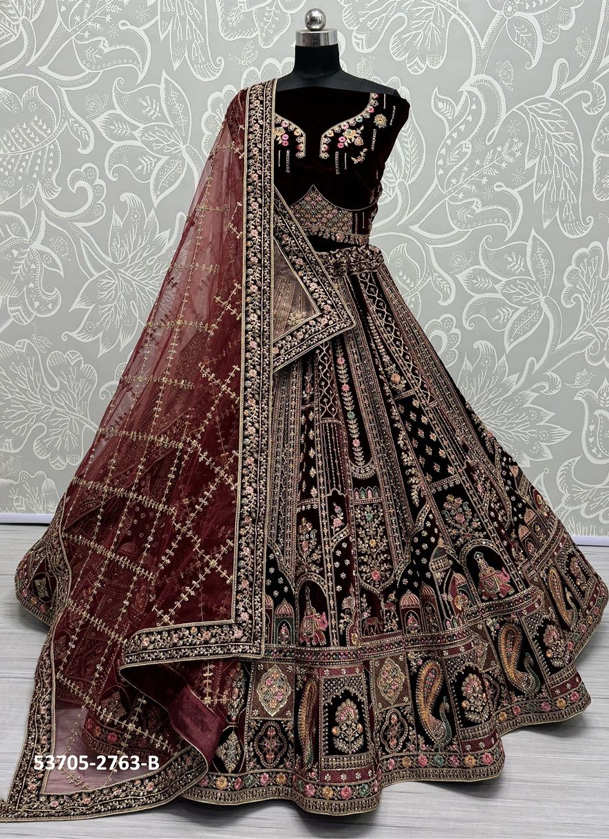 SERIES 2762-2769 - CATALOG # 53705 (SET OF 16 LEHENGAS (SEMI-STITCHED))