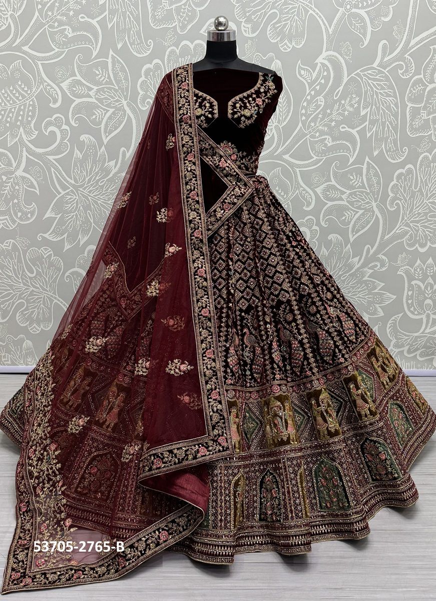 SERIES 2762-2769 - CATALOG # 53705 (SET OF 16 LEHENGAS (SEMI-STITCHED))
