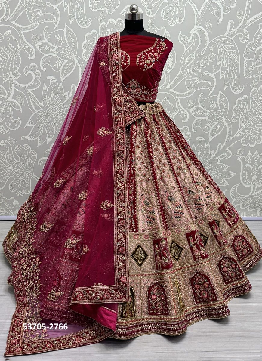 SERIES 2762-2769 - CATALOG # 53705 (SET OF 16 LEHENGAS (SEMI-STITCHED))