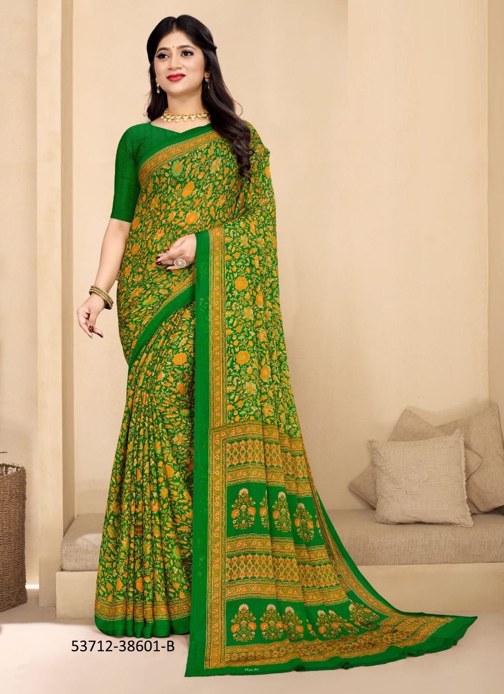 STAR CHIFFON 179 - CATALOG # 53712 (SET OF 12 SAREES)