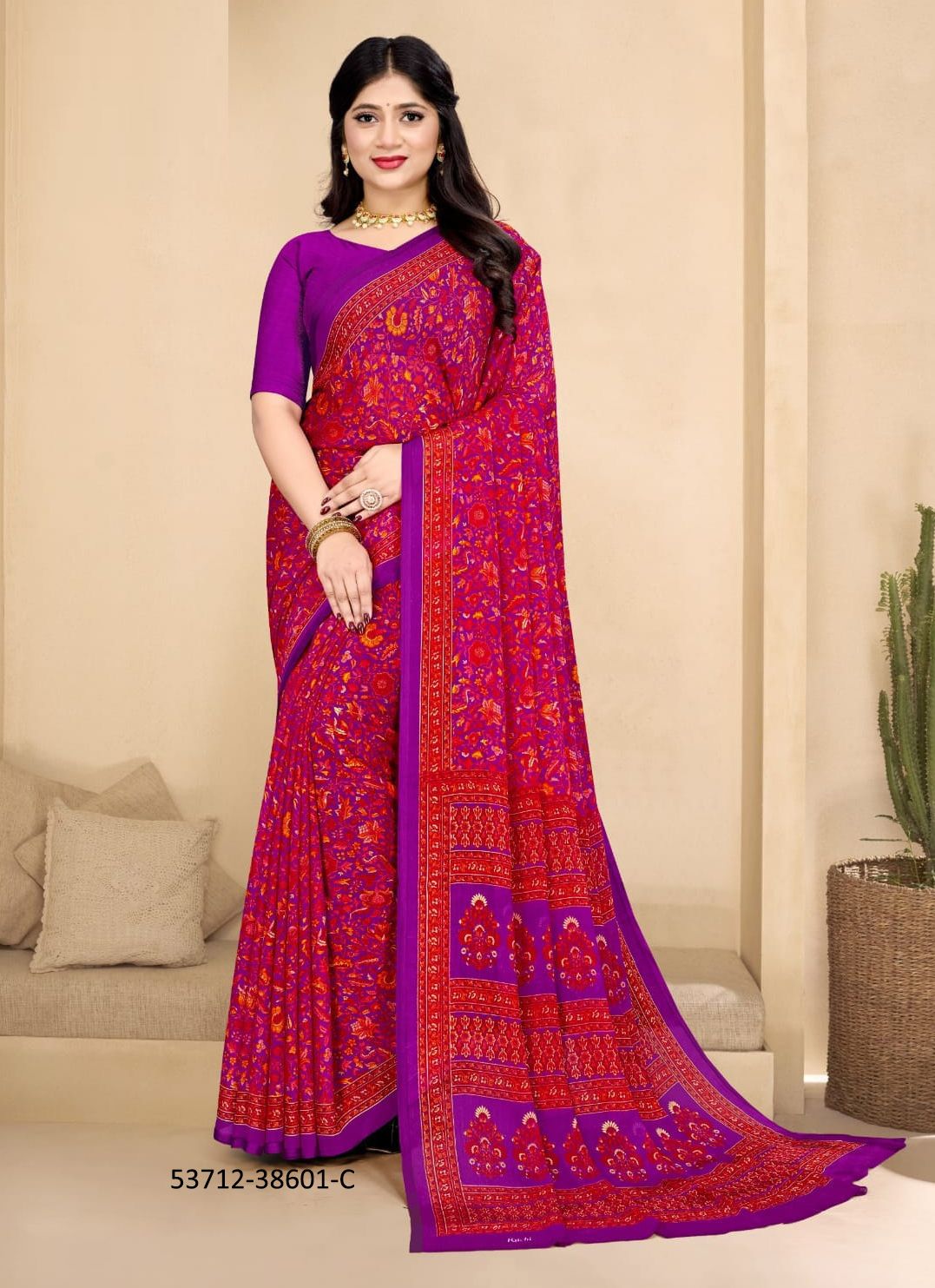 STAR CHIFFON 179 - CATALOG # 53712 (SET OF 12 SAREES)