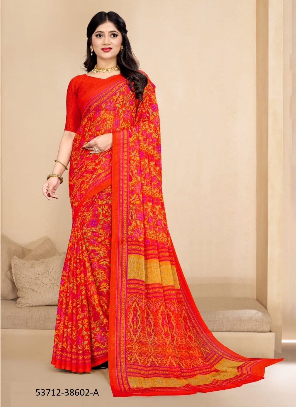 STAR CHIFFON 179 - CATALOG # 53712 (SET OF 12 SAREES)