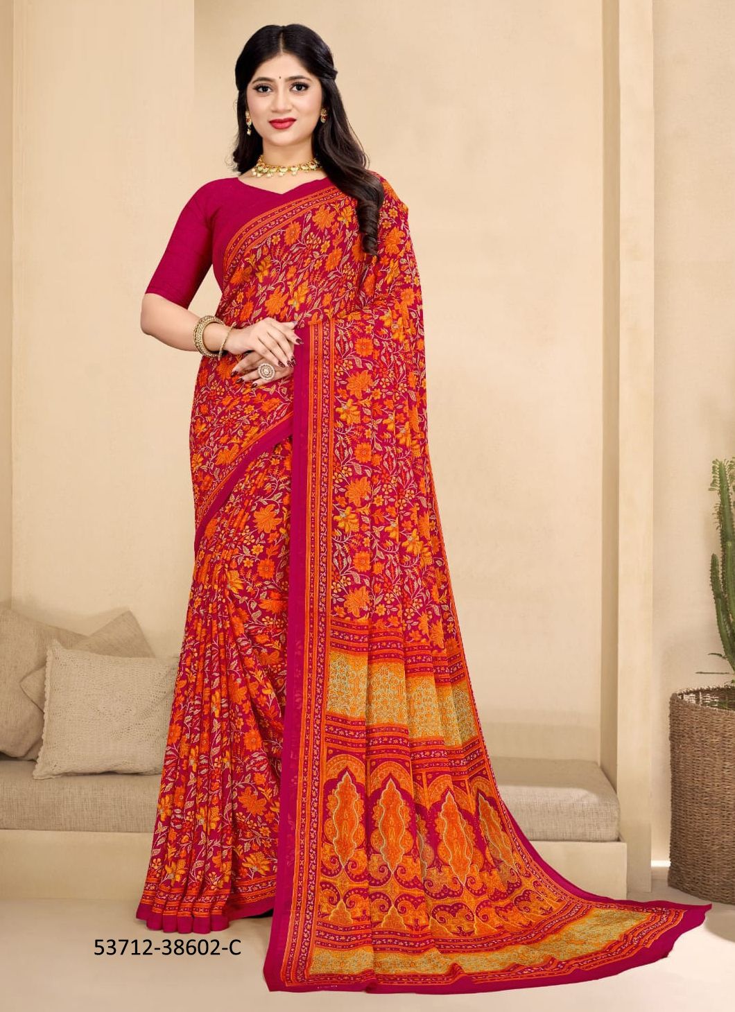 STAR CHIFFON 179 - CATALOG # 53712 (SET OF 12 SAREES)