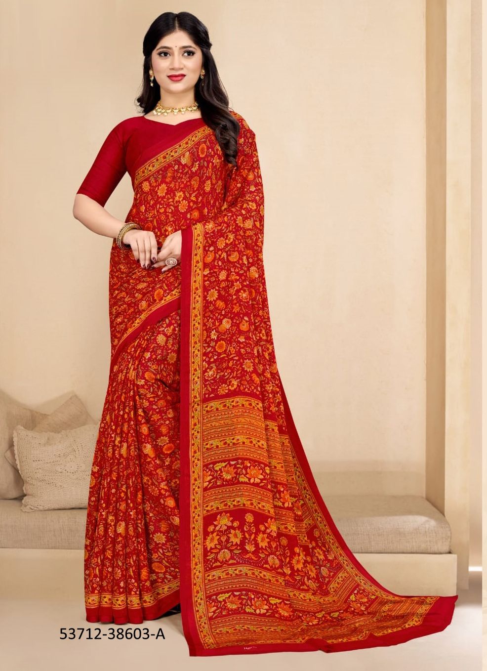 STAR CHIFFON 179 - CATALOG # 53712 (SET OF 12 SAREES)