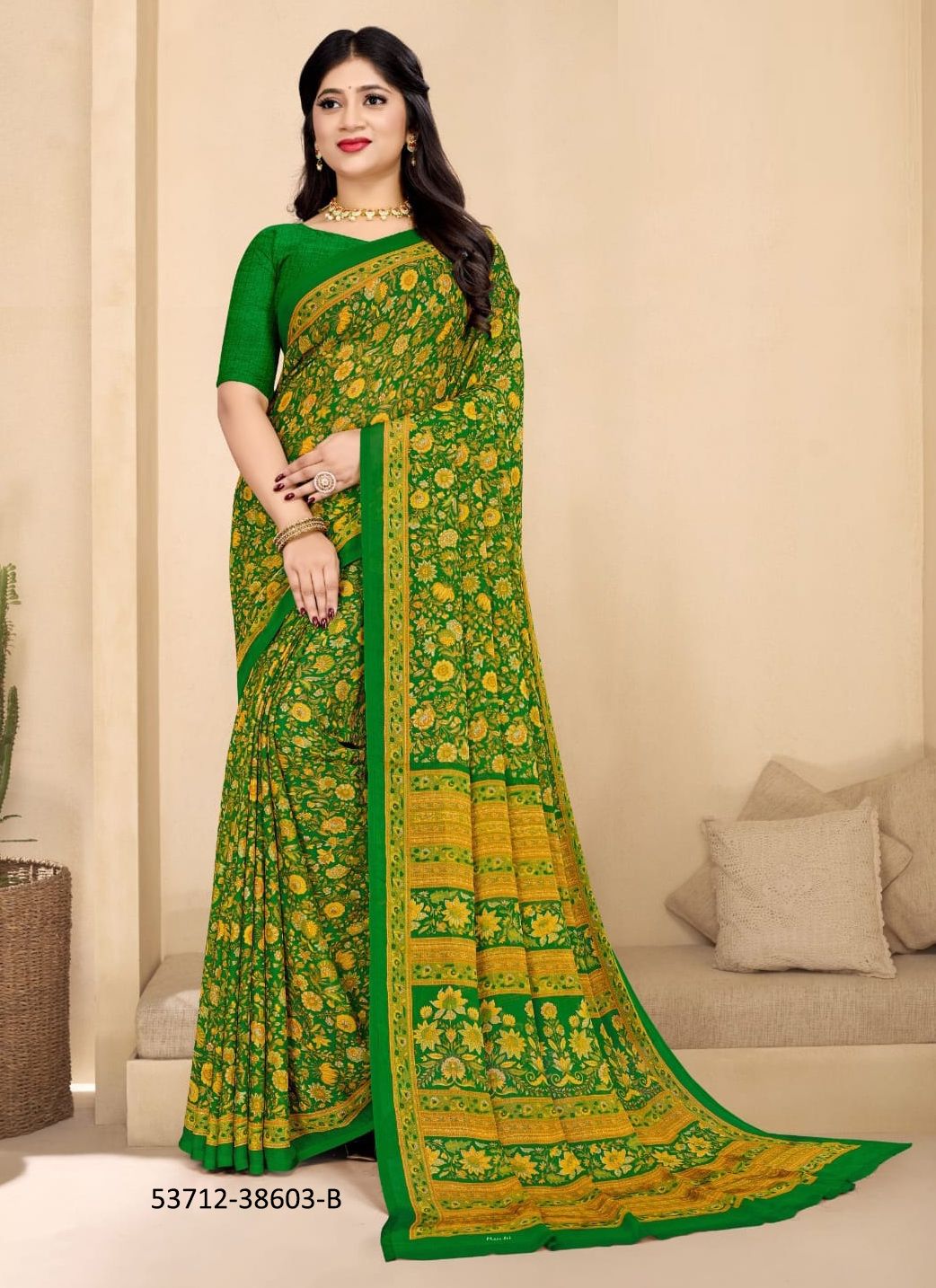 STAR CHIFFON 179 - CATALOG # 53712 (SET OF 12 SAREES)