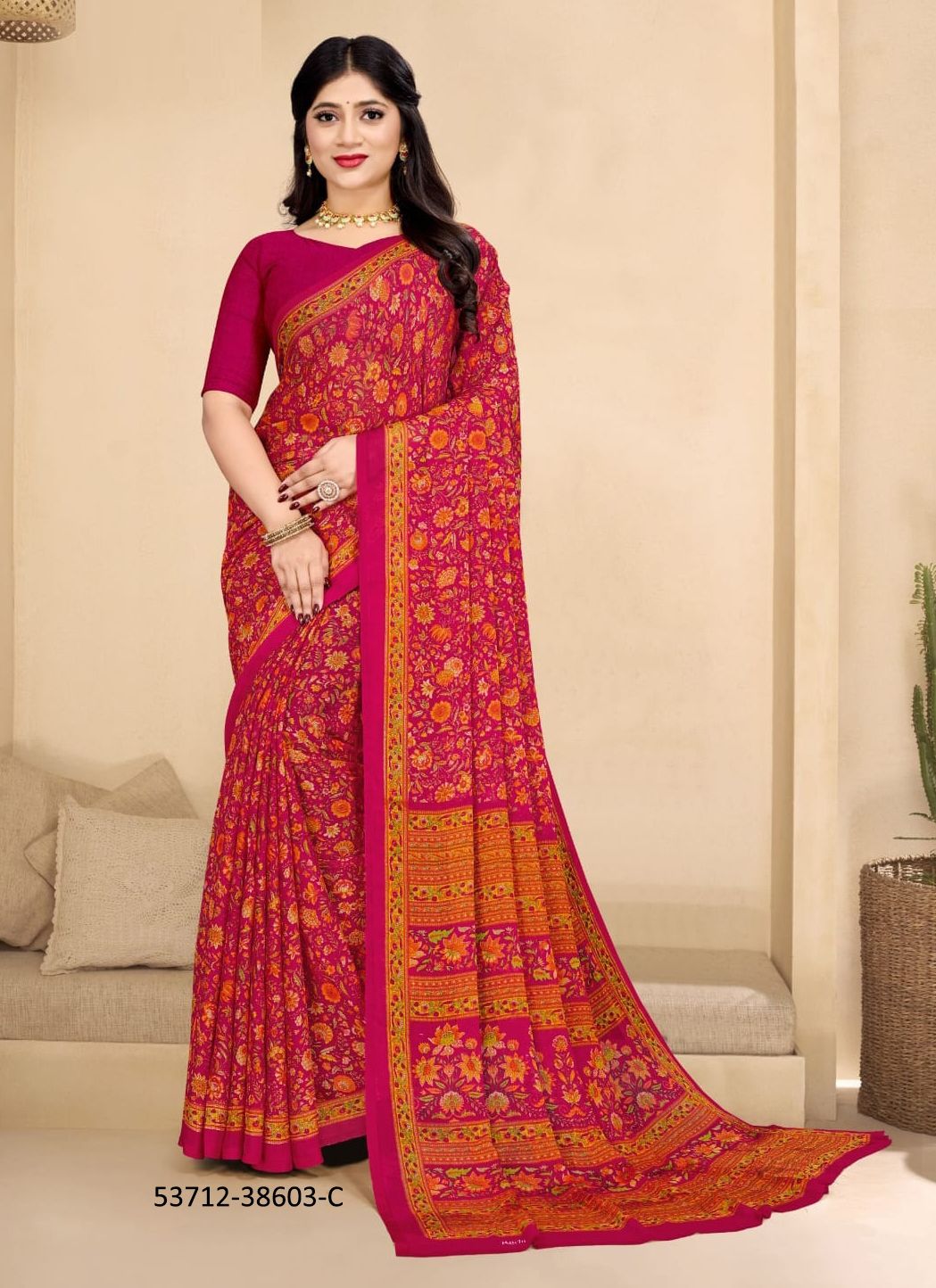 STAR CHIFFON 179 - CATALOG # 53712 (SET OF 12 SAREES)