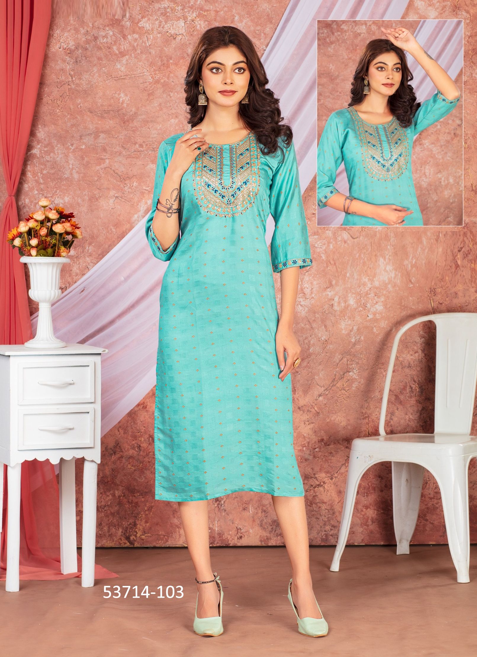 BHAVYA - CATALOG # 53714 (SET OF 6 READYMADE KURTIS) BHAVYA - CATALOG # 53714 (SET OF 6 READYMADE KURTIS)
