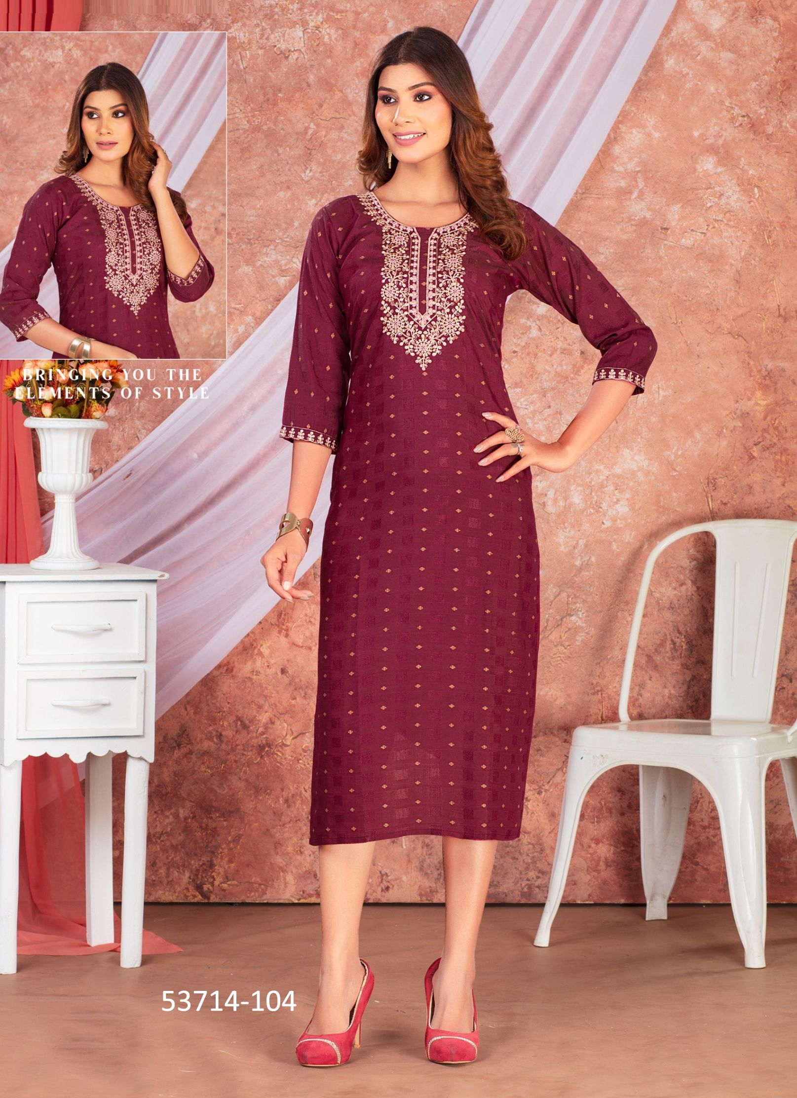 BHAVYA - CATALOG # 53714 (SET OF 6 READYMADE KURTIS) BHAVYA - CATALOG # 53714 (SET OF 6 READYMADE KURTIS)