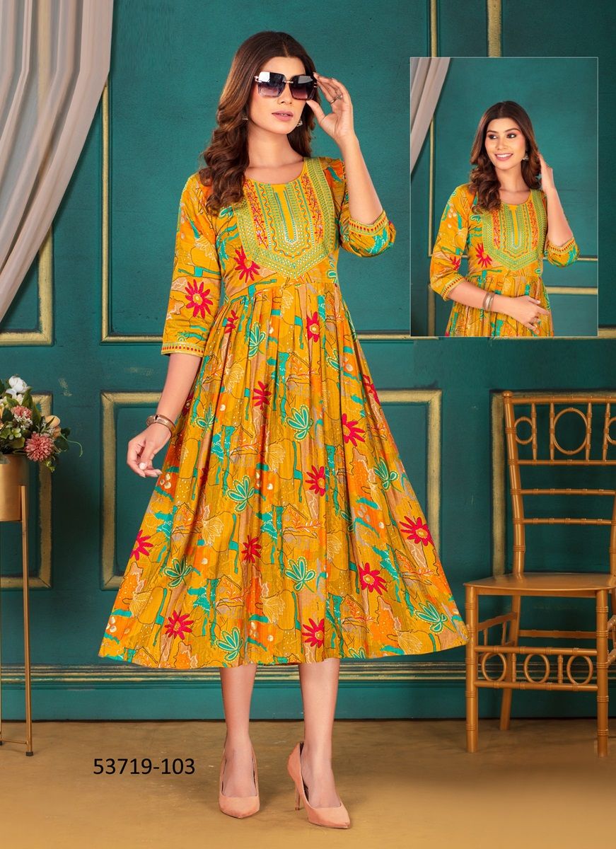 BHUMI - CATALOG # 53719 (SET OF 6 READYMADE KURTIS) BHUMI - CATALOG # 53719 (SET OF 6 READYMADE KURTIS)