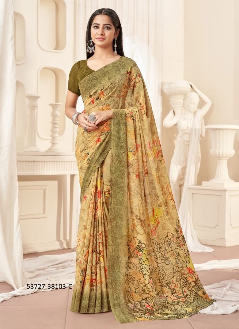 RAAGA GEORGETTE 16 - CATALOG # 53727 (SET OF 12 SAREES) RAAGA GEORGETTE 16 - CATALOG # 53727 (SET OF 12 SAREES)