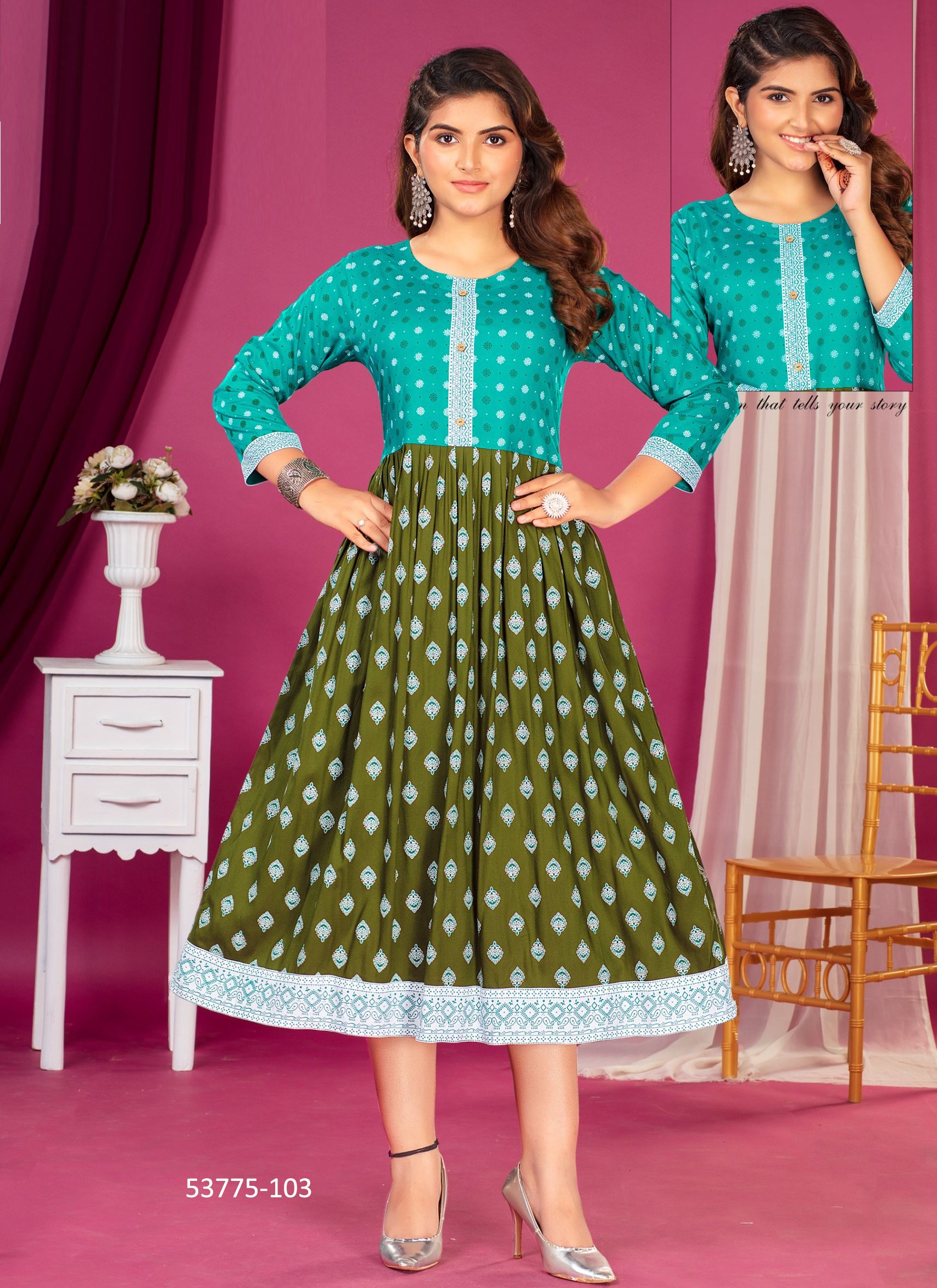 ANSHIMA - CATALOG # 53775 (SET OF 6 READYMADE KURTIS) ANSHIMA - CATALOG # 53775 (SET OF 6 READYMADE KURTIS)