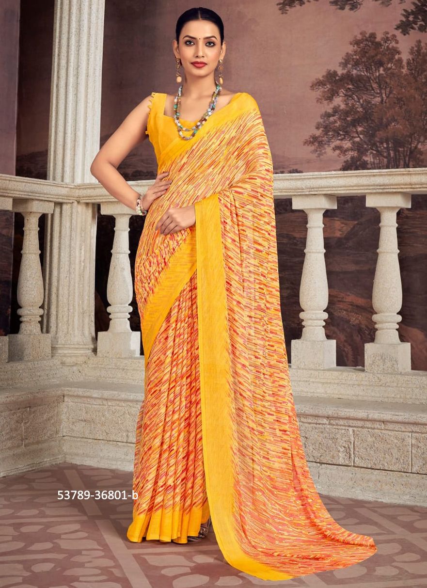 STAR CHIFFON 173 - CATALOG # 53789 (SET OF 12 SAREES)