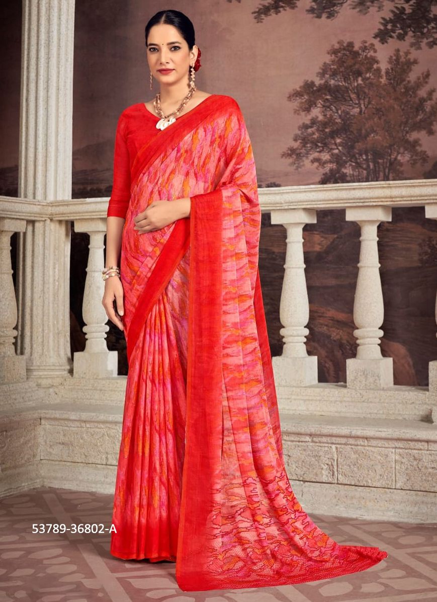 STAR CHIFFON 173 - CATALOG # 53789 (SET OF 12 SAREES)