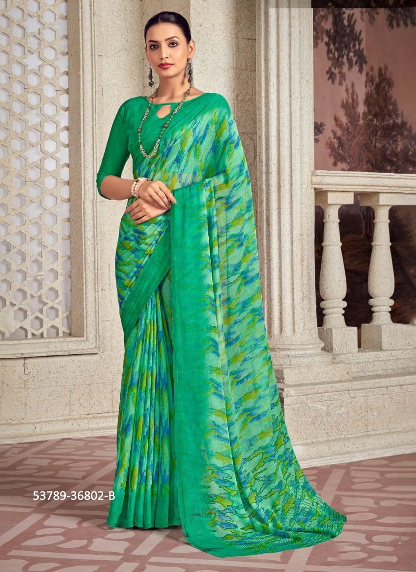 STAR CHIFFON 173 - CATALOG # 53789 (SET OF 12 SAREES)